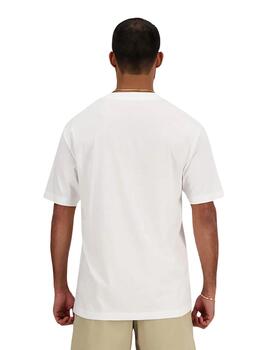 Camiseta New Balance essential cotton blanco de hombre.