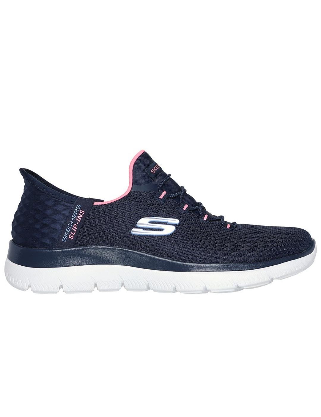 Zapatillas skechers slip ins summits azul de mujer.