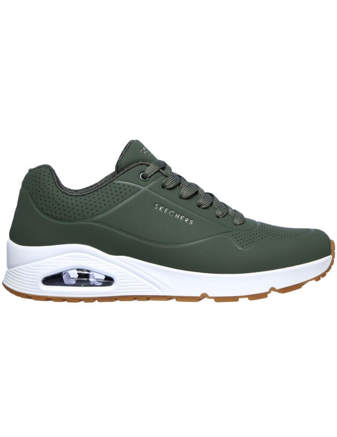 Zapatillas skechers street uno verde de hombre.