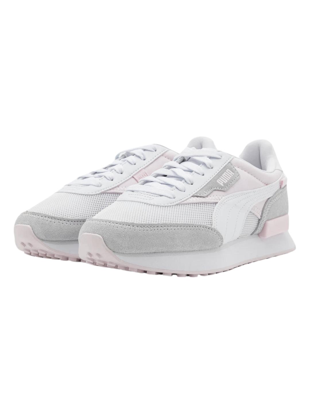 Zapatillas puma future rider queen of gris rosa de mujer.