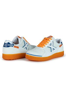 Zapatillas munich g-3 kid indoor 399 blanco de niño.