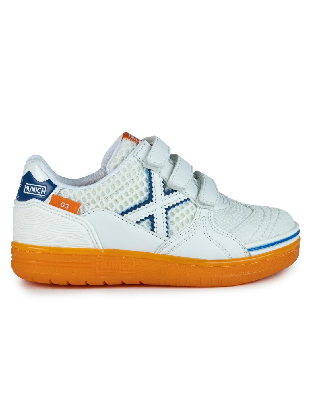 Zapatillas munich g-3 kid vco indoor 399 blanco de niño.