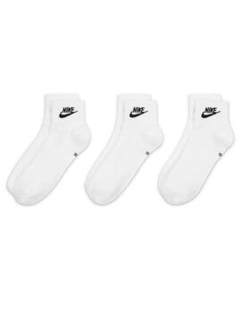 calcetines nike everyday ess ankle blanco negro unisex.