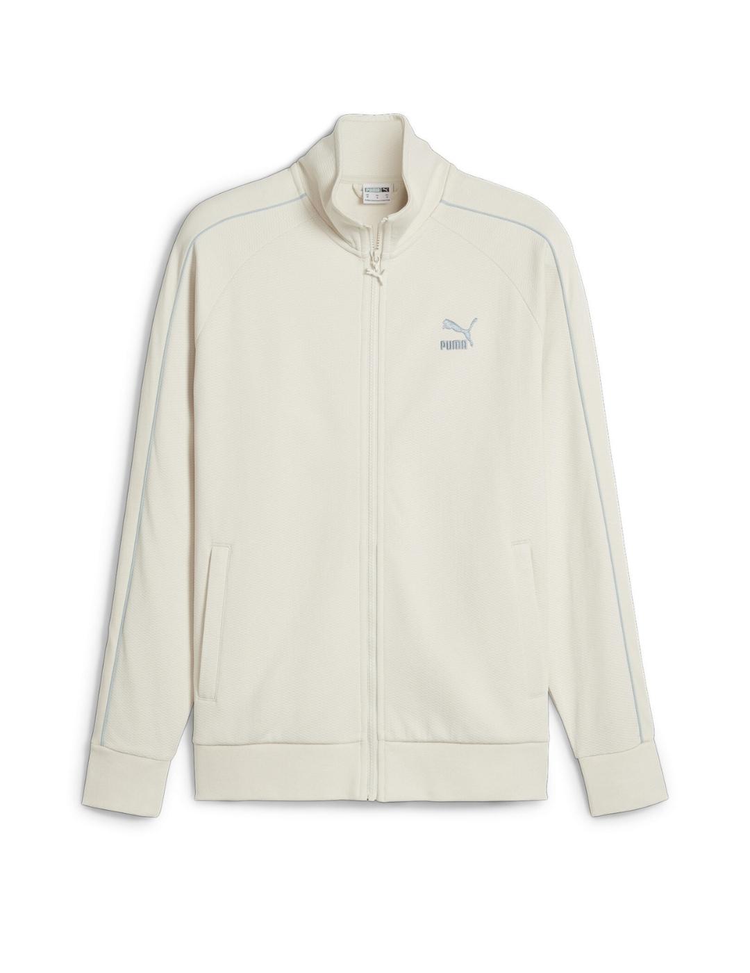 chaqueta puma T7 track jacket beige de hombre.