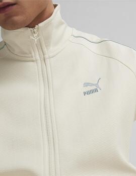 chaqueta puma T7 track jacket beige de hombre.