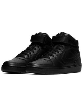 Zapatillas nike court borough mid 2 negro de niño.