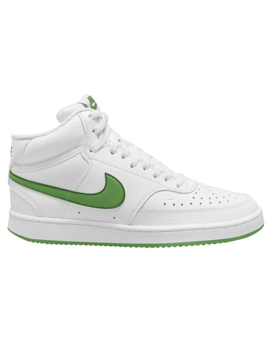 Zapatillas nike court vision mid blanco verde de mujer.