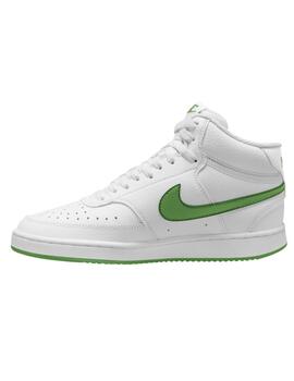 Zapatillas nike court vision mid blanco verde de mujer.