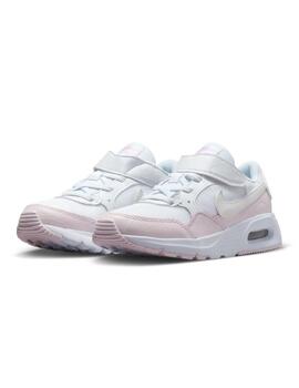 Zapatillas nike air max sc blanco rosa de niña.