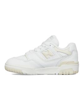 Zapatillas new balance psb550bk blanco beige de niño.