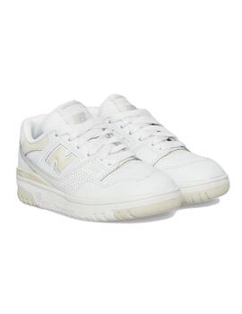 Zapatillas new balance psb550bk blanco beige de niño.