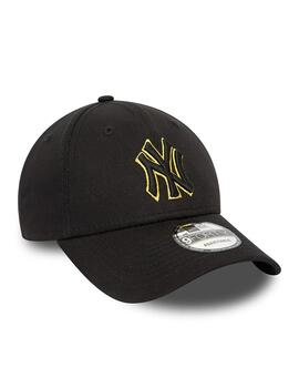 gorra new era neyyan ess outline negro amarillo de hombre.