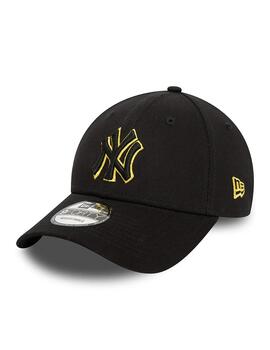 gorra new era neyyan ess outline negro amarillo de hombre.