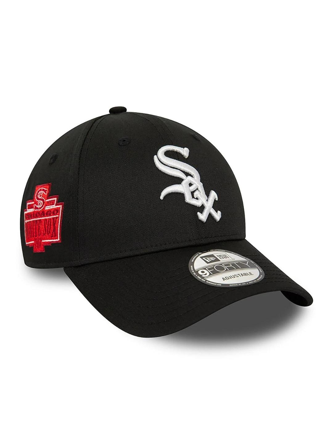 gorra new era white sock world series patch negro de hombre.