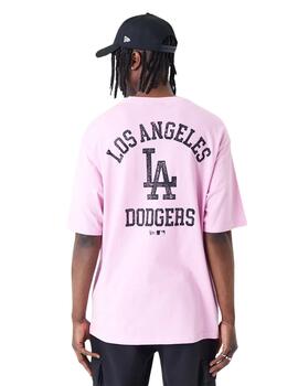 camiseta new era LA dodgers wordmark oversized rosa hombre