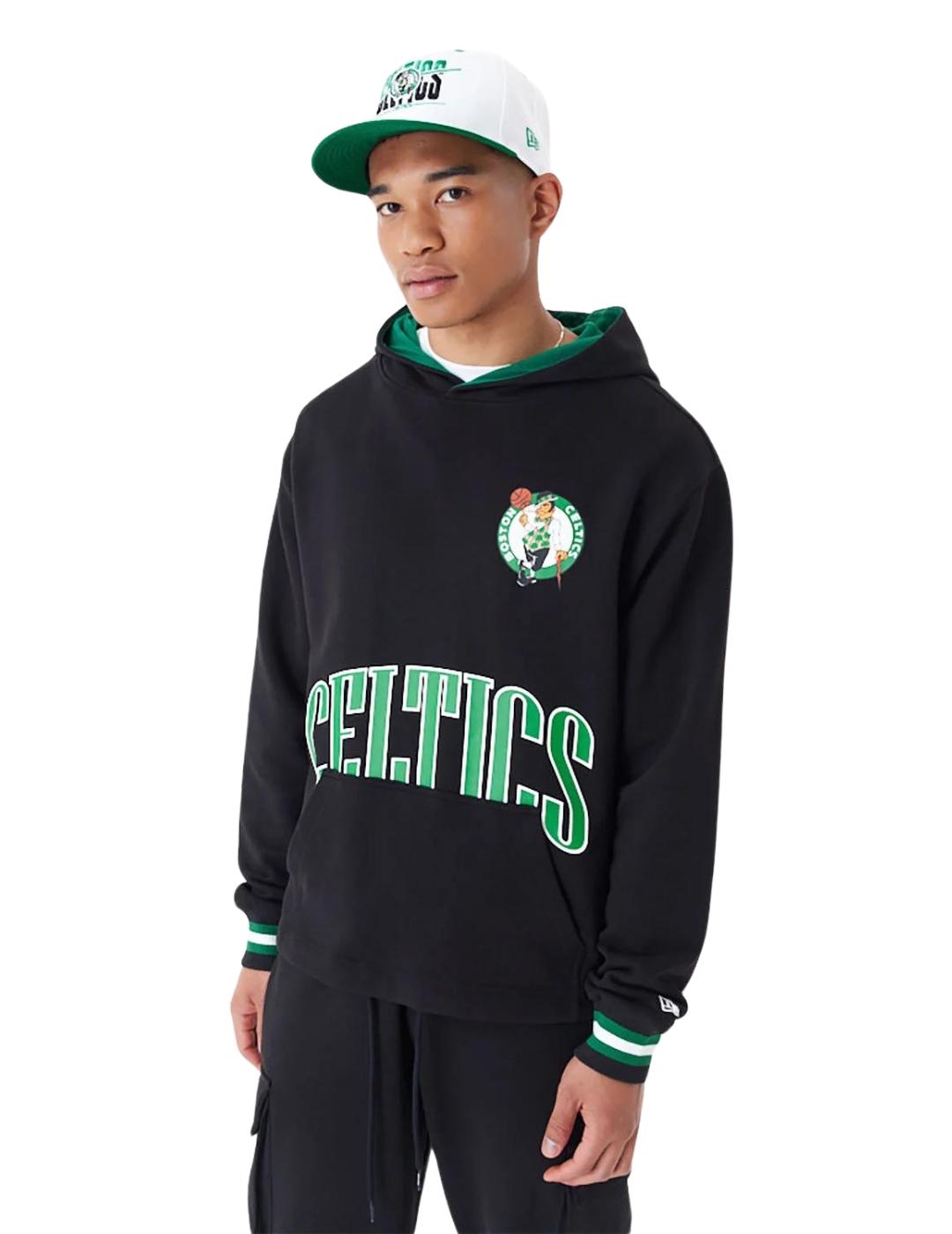 sudadera new era nba boston oversized negro de hombre.