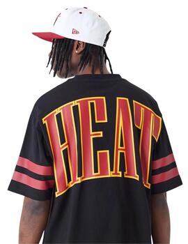 camiseta new era nba miami heat oversized negro de hombre.