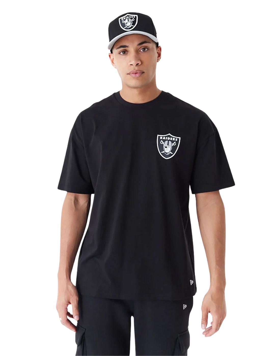 camiseta new era riders nfl oversized negro de hombre.