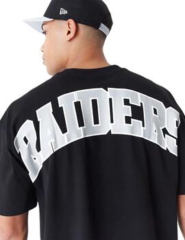 camiseta new era riders nfl oversized negro de hombre.