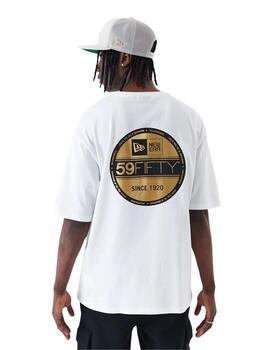 camiseta new era sticker oversized blanco de hombre.