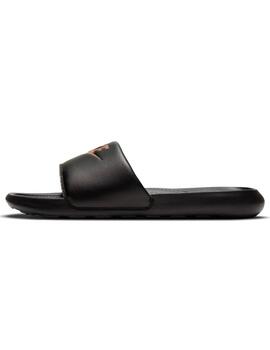 Chanclas nike victori one slide negro cobre de mujer.