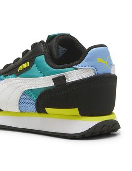 Zapatillas puma future rider splash inf azul negro de bebé.