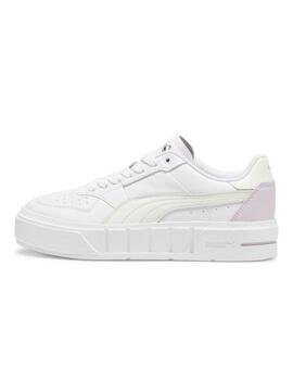 Zapatillas puma cali court blanco violeta de mujer.