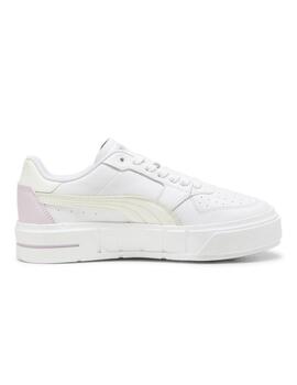 Zapatillas puma cali court blanco violeta de mujer.