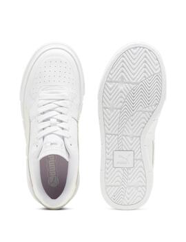 Zapatillas puma cali court blanco violeta de mujer.