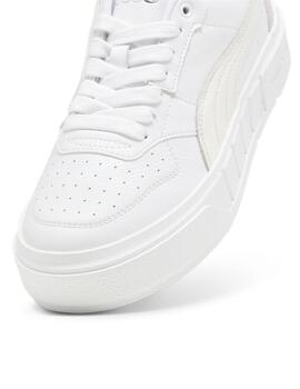 Zapatillas puma cali court blanco violeta de mujer.