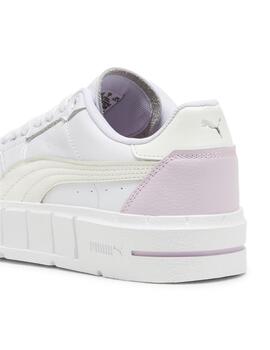 Zapatillas puma cali court blanco violeta de mujer.