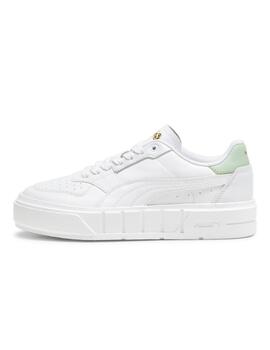 Zapatillas puma cali court blanco verde de mujer.