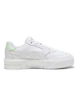 Zapatillas puma cali court blanco verde de mujer.