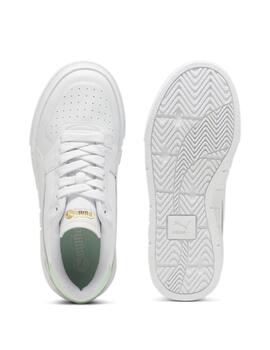 Zapatillas puma cali court blanco verde de mujer.