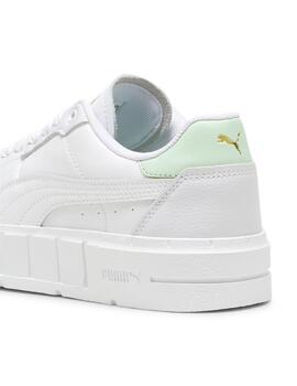 Zapatillas puma cali court blanco verde de mujer.