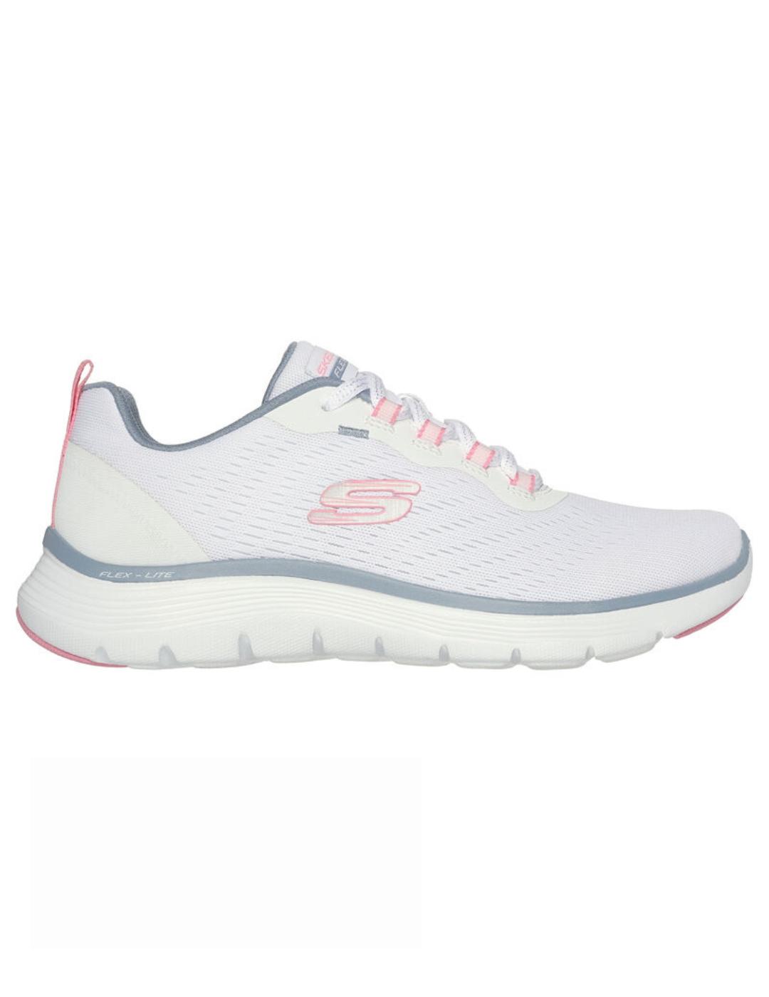 Zapatillas skechers flex appeal  blanco de mujer.