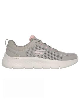 Zapatillas skechers go walk flex gris de mujer.