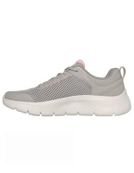 Zapatillas skechers go walk flex gris de mujer.