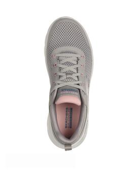 Zapatillas skechers go walk flex gris de mujer.