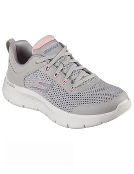 Zapatillas skechers go walk flex gris de mujer.