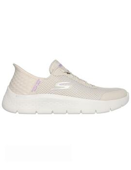 Zapatillas skechers slip ins go walk flex beige de mujer.