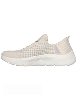 Zapatillas skechers slip ins go walk flex beige de mujer.