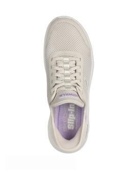 Zapatillas skechers slip ins go walk flex beige de mujer.