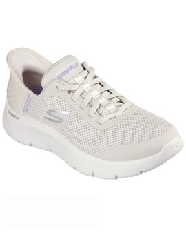 Zapatillas skechers slip ins go walk flex beige de mujer.