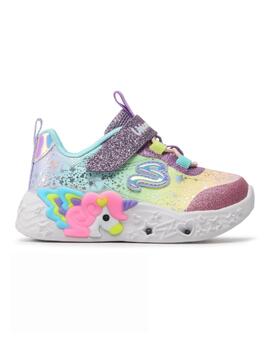 Zapatillas skechers s lights unicorn charmer de niña.