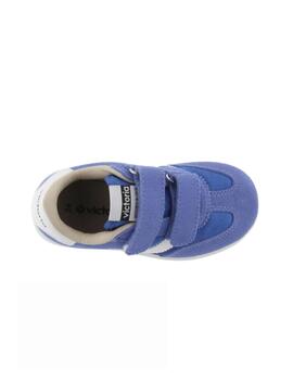 Zapatillas victoria basquet millas nylon azul de niño.