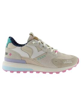 Zapatills victoria basket luna nylon beige de mujer.