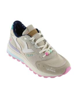 Zapatills victoria basket luna nylon beige de mujer.