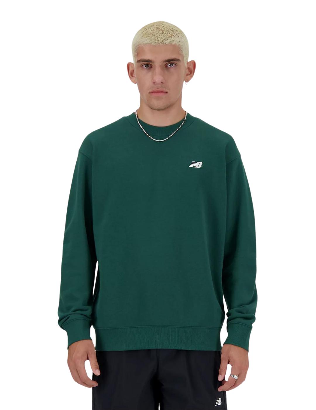 sudadera new balance essentials french terry verde de hombre