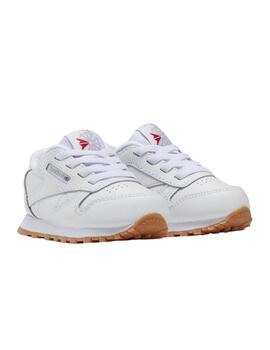 Zapatillas reebok classic leather blanco caramelo de bebé.